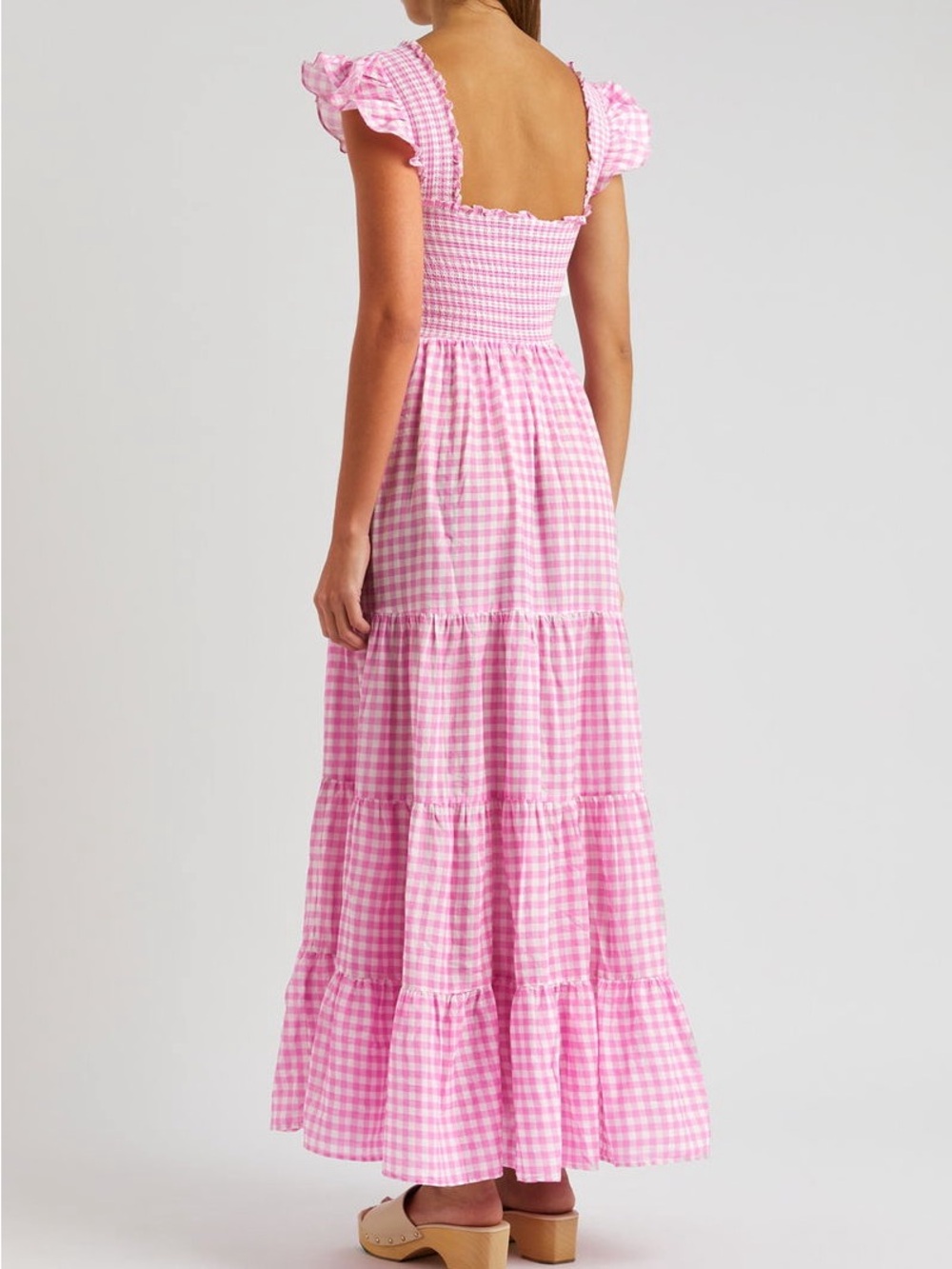 NWT - Kendall Cotton Pink Gingham Midi Dress (XL) - Picture 3 of 13